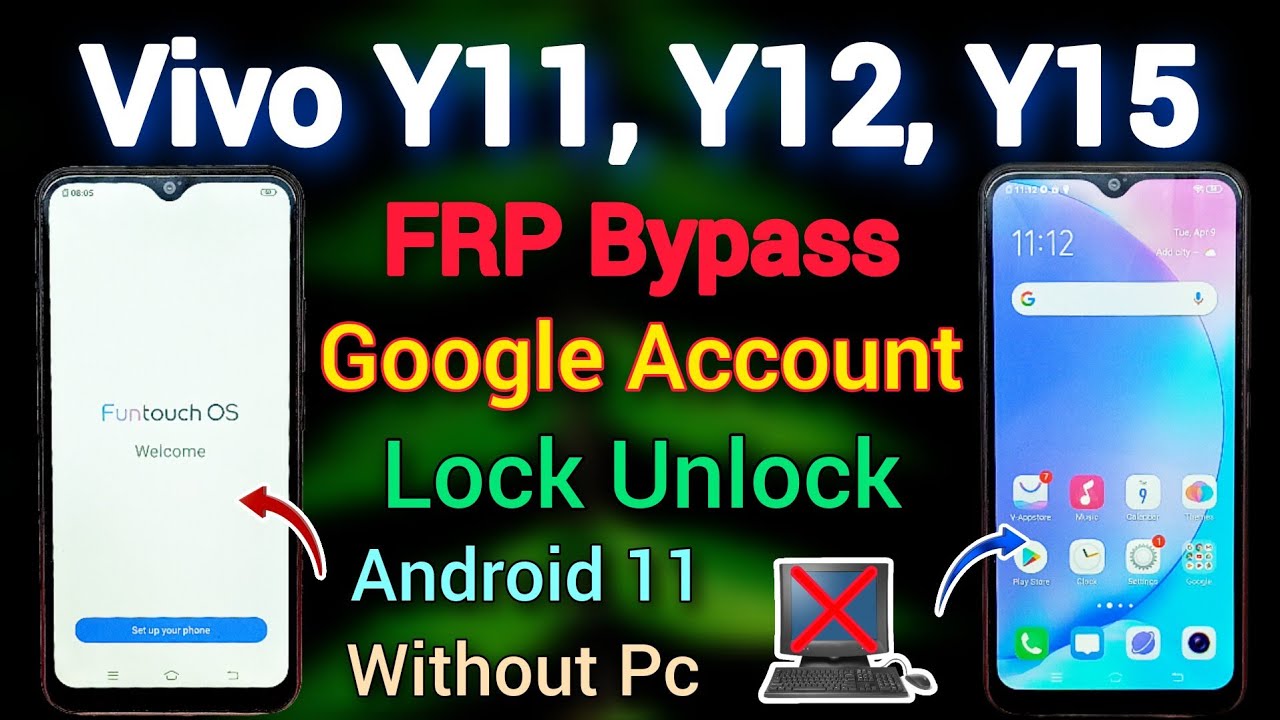 Vivo Y11, Y12, Y15 || FRP Bypass || Android 11 || Google Account Remove || Kaise Kare || Without Pc.