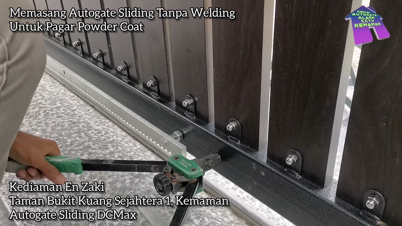 Pasang Autogate Sliding Tanpa Welding Untuk Pagar Powder Coat Model DCMax