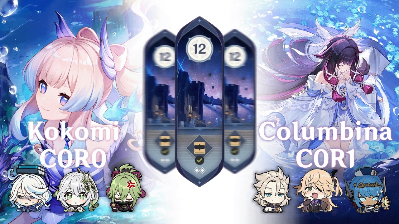 Abismo Espiral 6.3 🌙 (Luna IV) | 🪼 Kokomi C0R0 & 🌕Columbina C0R1 | Genshin Impact