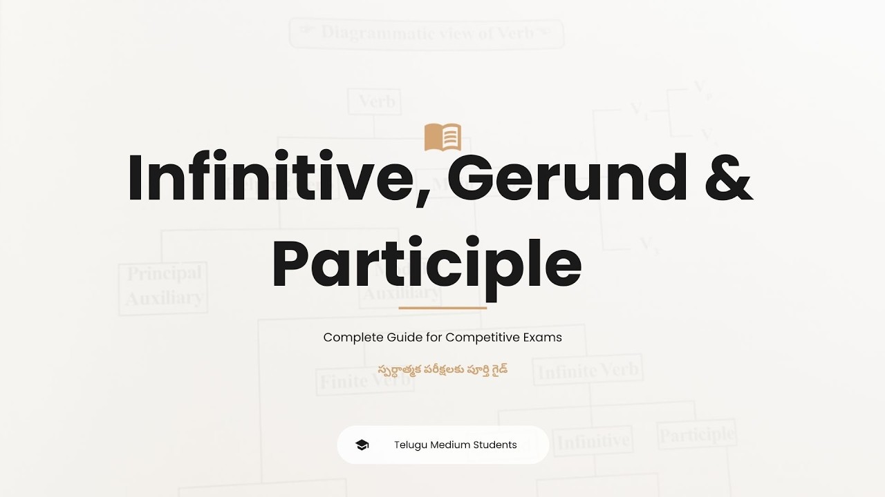Infinitive, Gerund & Participle in English Grammar | Complete Guide for Competitive Exams | Telugu