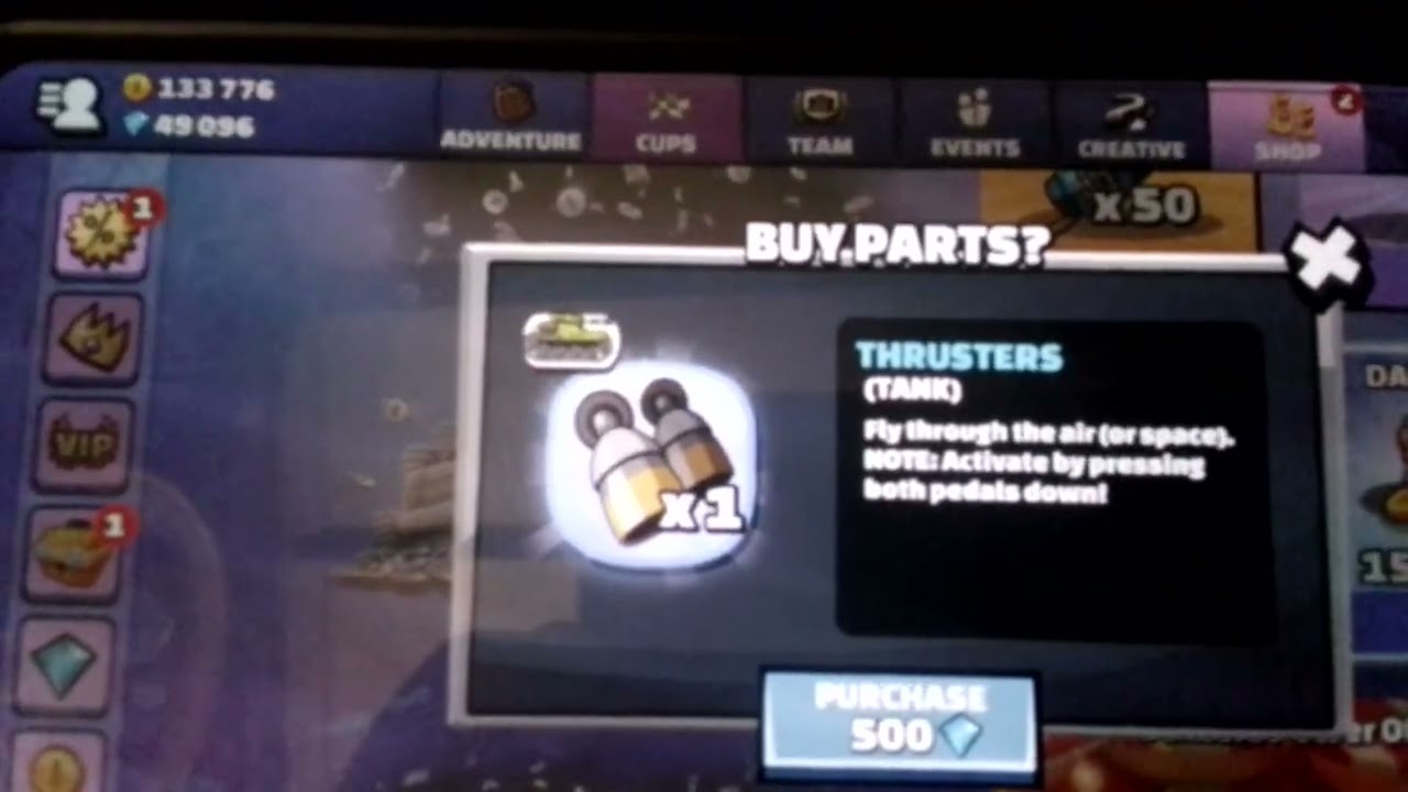 Tank Thrusters in my shop and a glimpse to see if February Premium Pass is revealed 
