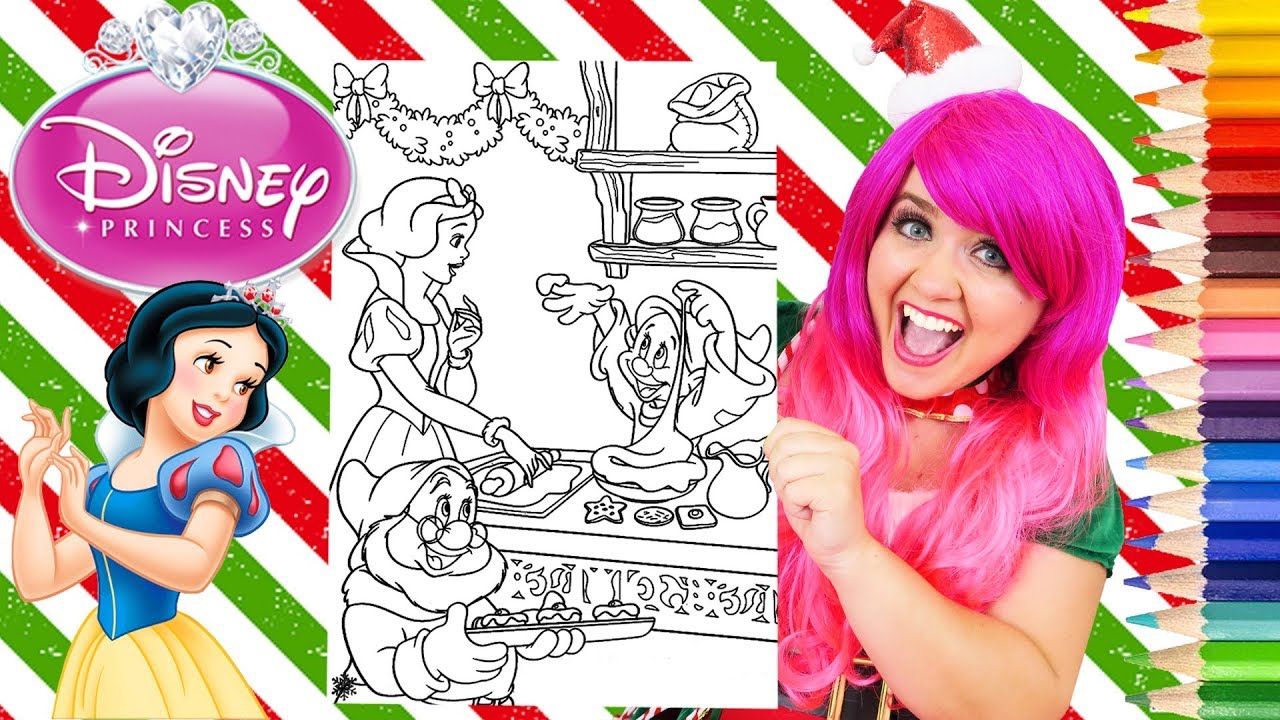 Coloring Snow White Christmas Disney Princess Coloring Page Prismacolor Pencils | KiMMi THE CLOWN