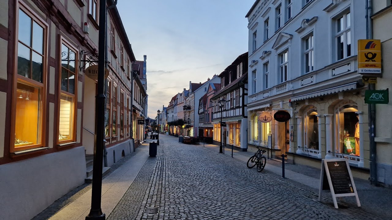 Germany Waren M&uuml;ritz old town evening walk