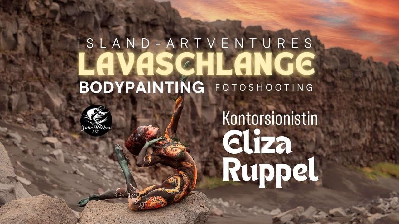 Die Vulkan-Schlange: Atemberaubendes Bodypainting in den Lavafeldern Islands!