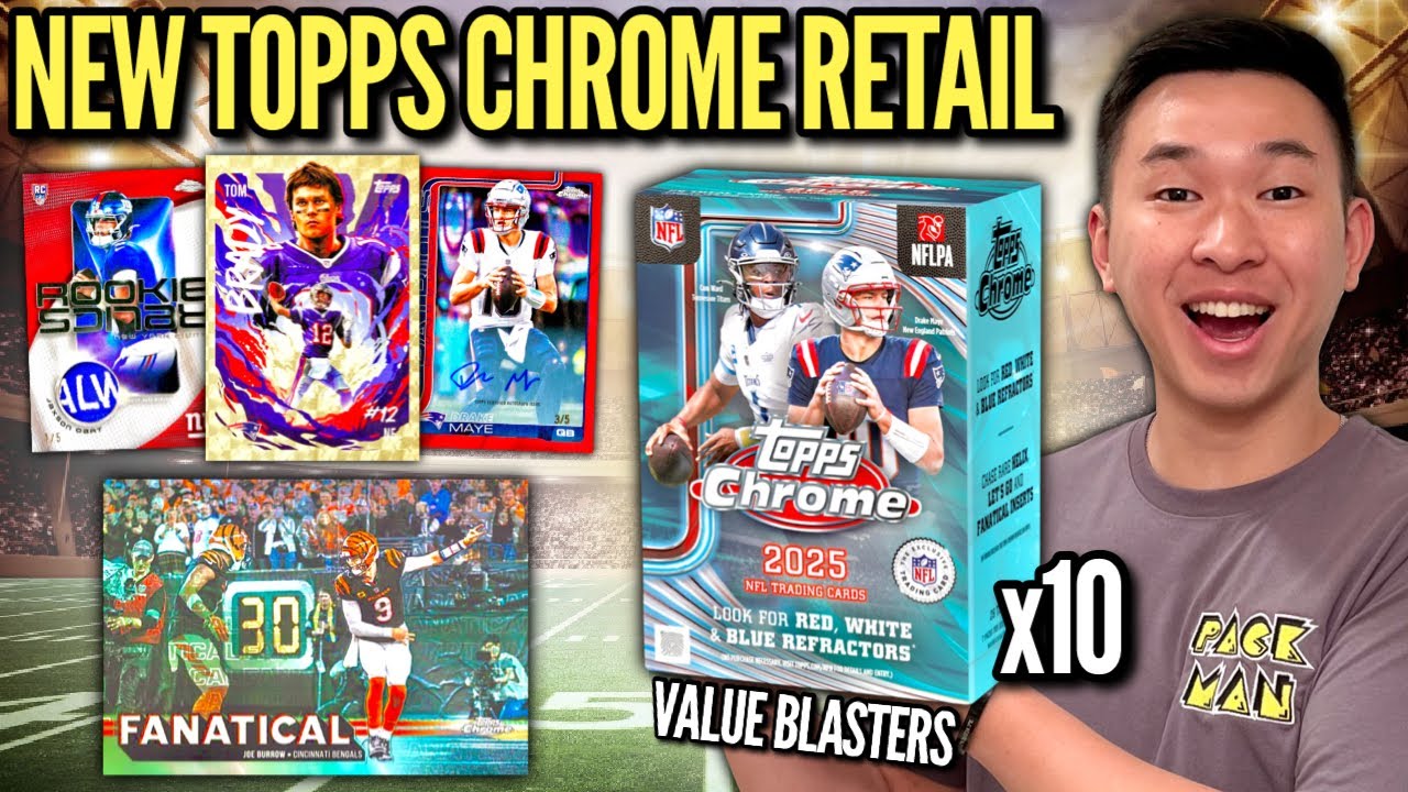 THE NEW TOPPS CHROME FOOTBALL RETAIL HAS ARRIVED! 😮🔥 Opening x10 2025 Retail Value Blaster Boxes