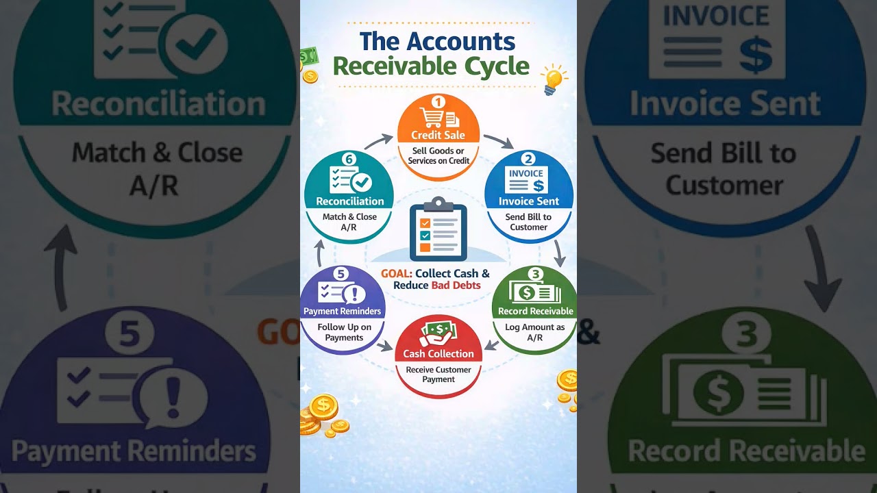 Accounts Receivable Cycle Explained in 30 Seconds | AR Process Simplified.