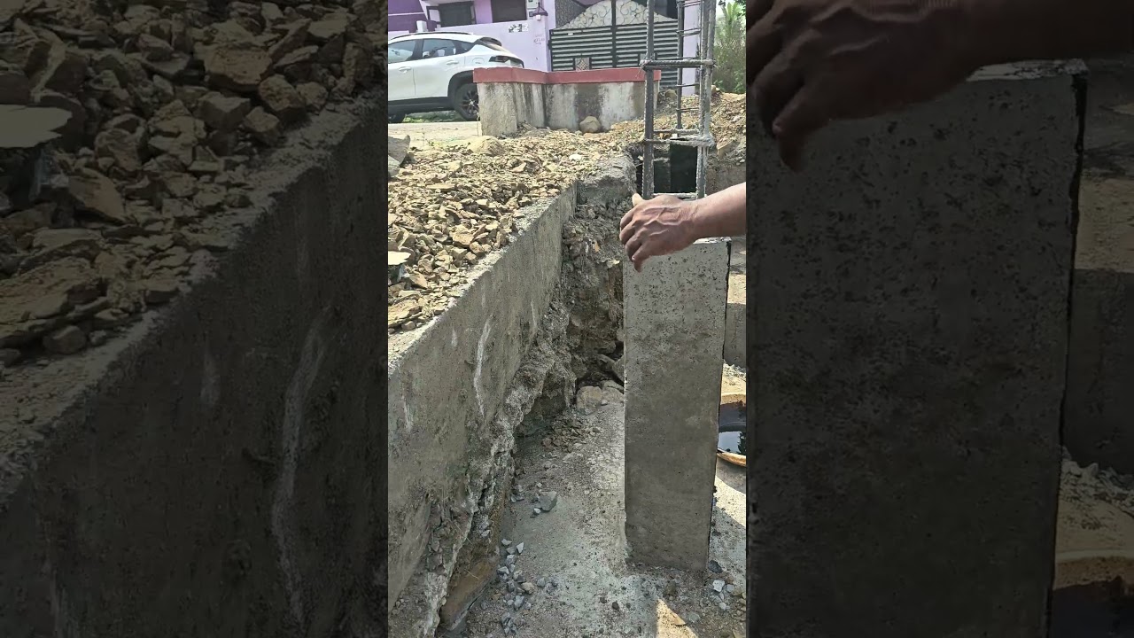 Bitumen coating for substructure #bitumen #concrete #paint #home