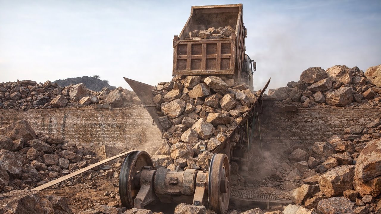 BIG ROCK 🪨 Crusher Machine - FULL Powerfull Process A Giant in Action-Big Rock Crushing#asmrvideo 