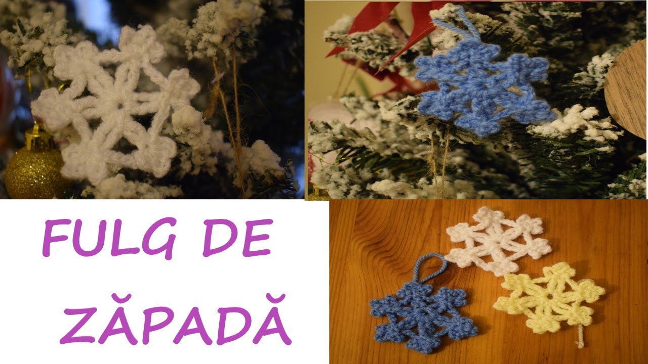 Fulg de zapada crosetat #decoratiunepentrucraciun usor, simplu si frumos