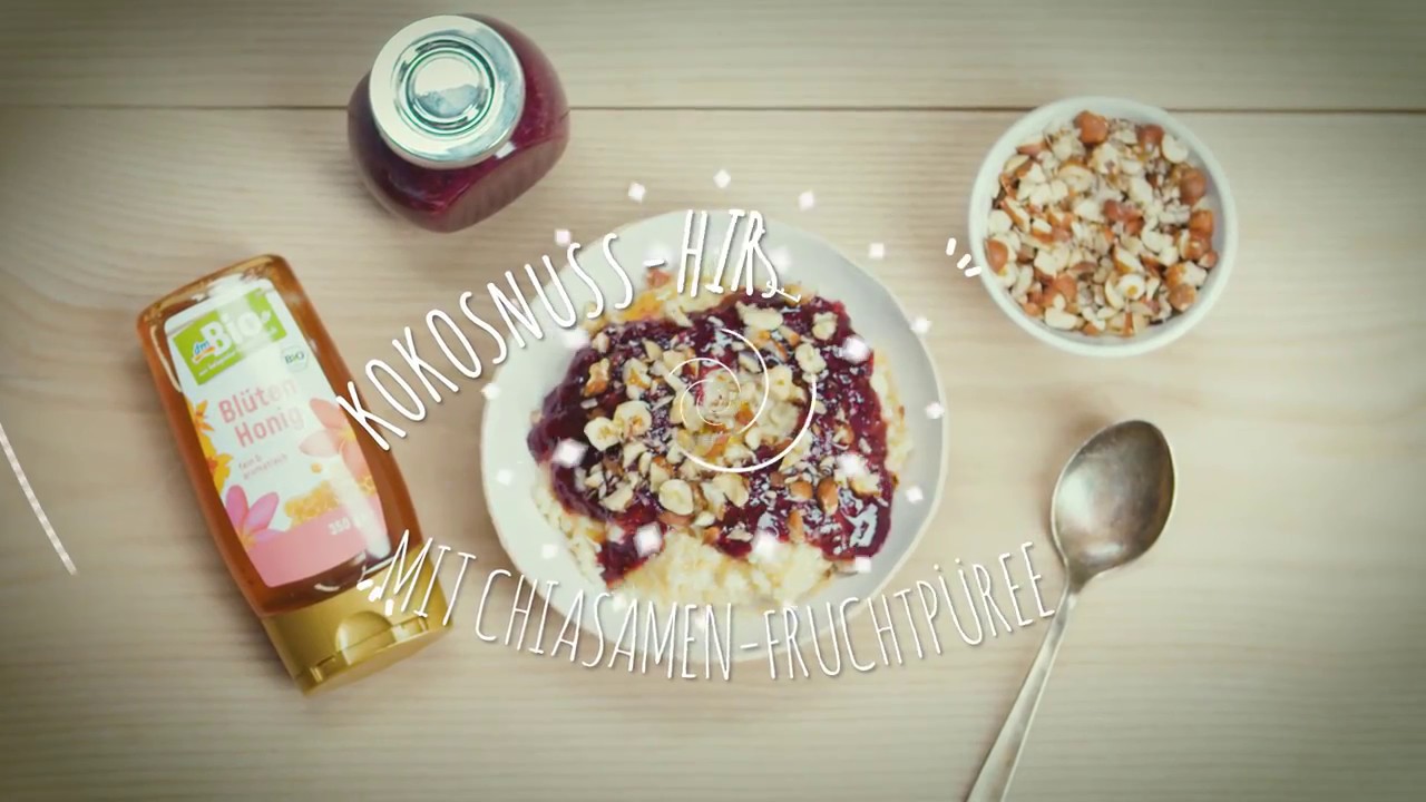 dmBio Rezeptidee: Hirse-Porridge mit Kokosnussmilch und Chiasamen