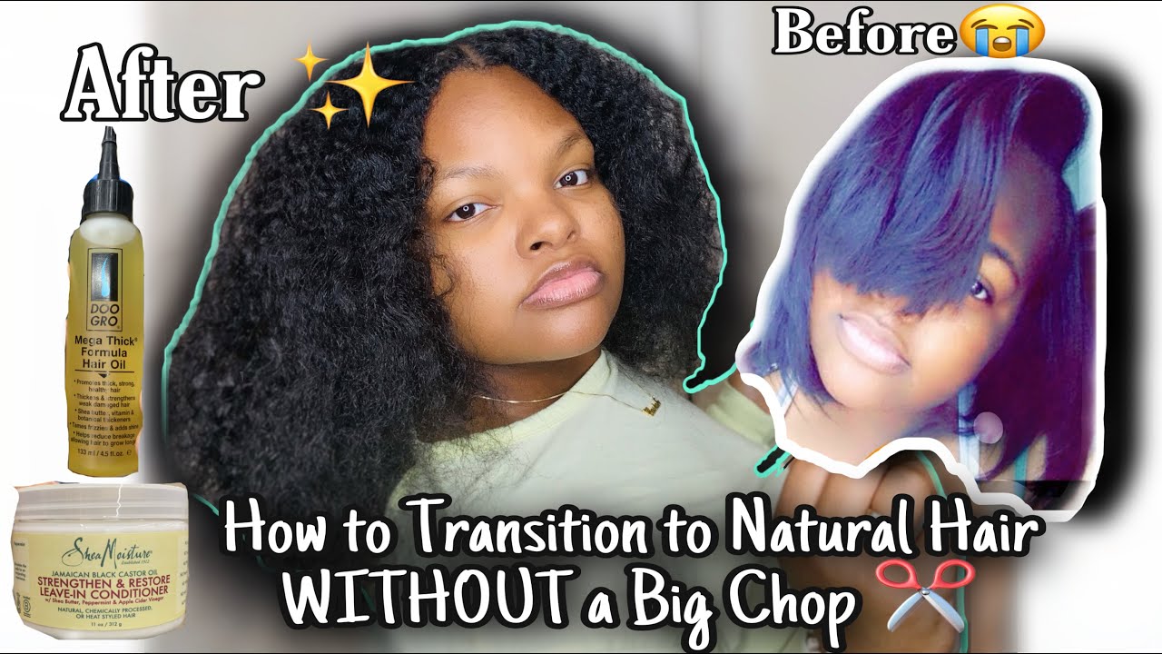 HOW I TRANSITIONED FROM RELAXED TO NATURAL HAIR!| WITHOUT THE BIG CHOP **PICTURES INCLUDED**
