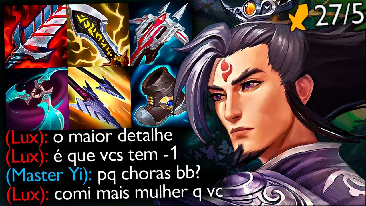 DESCOBRI A BUILD QUE TILTA GERAL DE MASTER YI E GANHA COM MENOS 1!