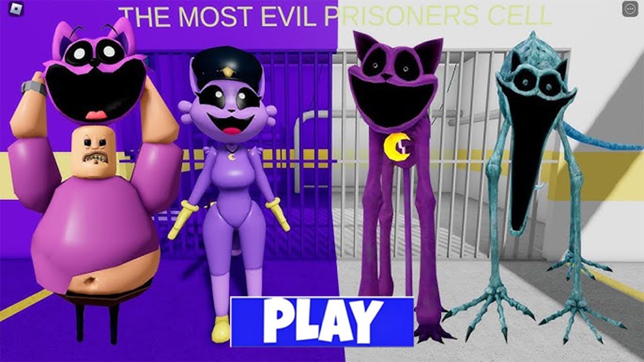 CATNAP GIRL VS CATNAP BARRY'S PRISON RUN! SCARY OBBY 