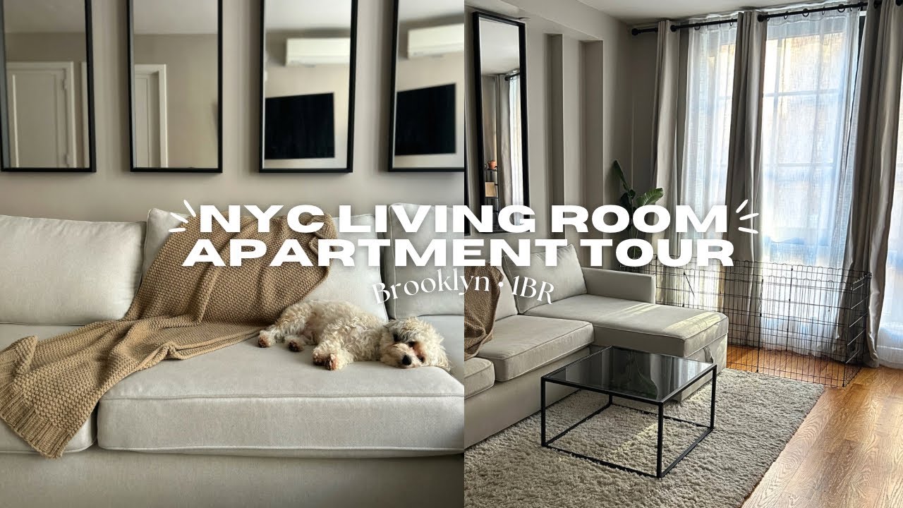 My Cozy NYC Apartment Tour - Living Room Tour 2023 | Neutral, Modern, & Cozy Furniture Decor