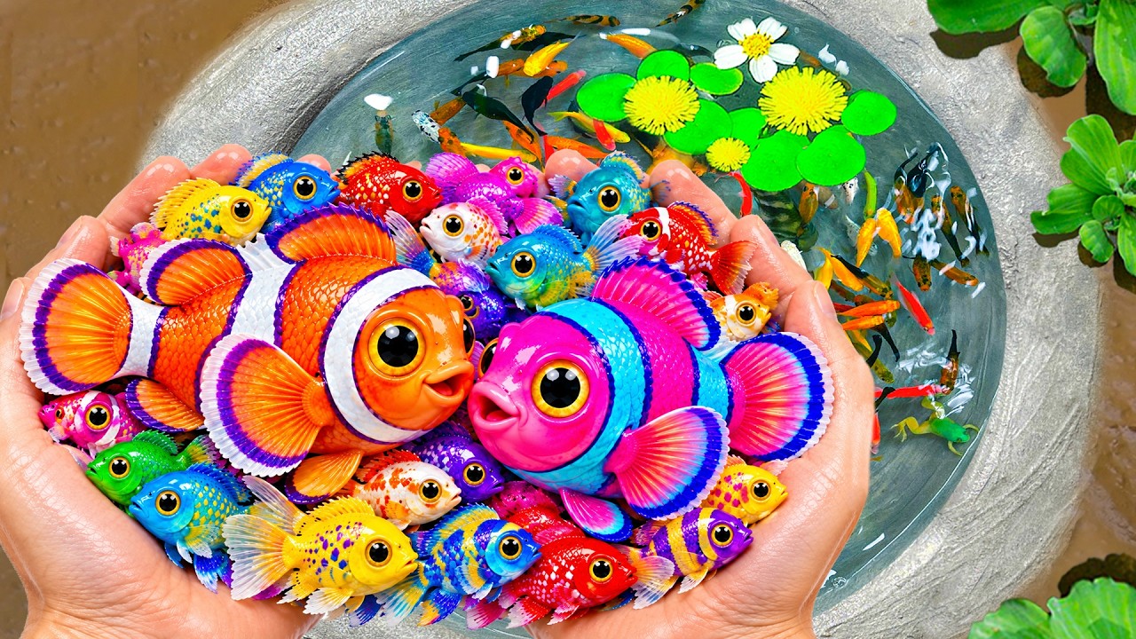 Catch Freshwater Aquarium Fish in Small Pond Baby Turtles, Arowana, Neon Tetra, Molly, Green Frogs