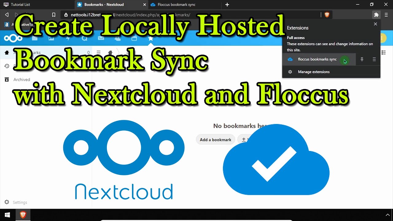 Create Locally Hosted Bookmark Sync with Nextcloud and Floccus