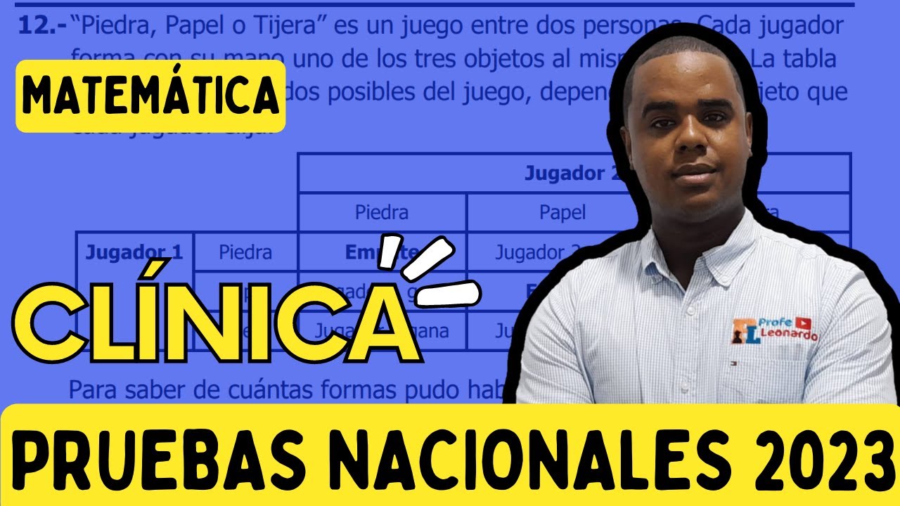 CLÍNICA DE MATEMÁTICA | PRUEBAS NACIONALES 2023 | EJERCICIO 11 PIEDRA PAPEL O TIJERA