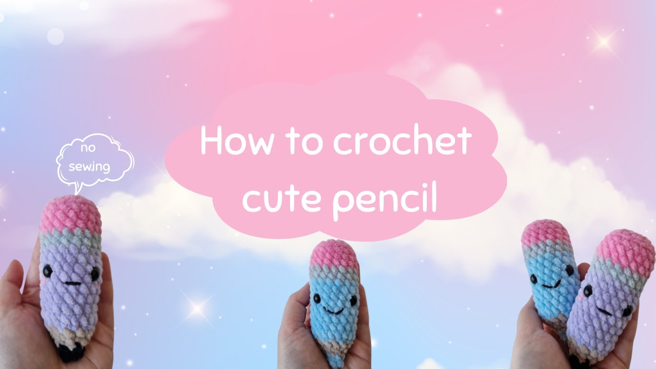 How to crochet cute pencil✏️😍no sewing great for beginners ☺️👍
