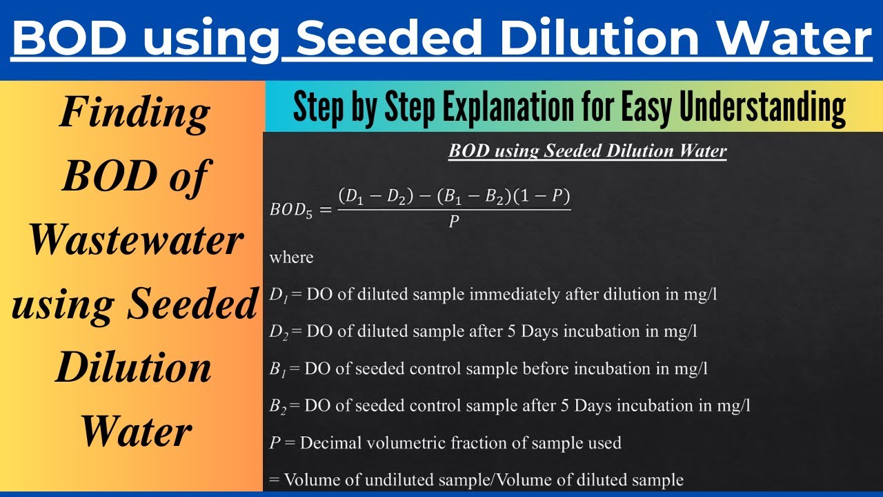Finding Biochemical Oxygen Demand (BOD) of Wastewater using Seeded Dilution Water|Solved Problem