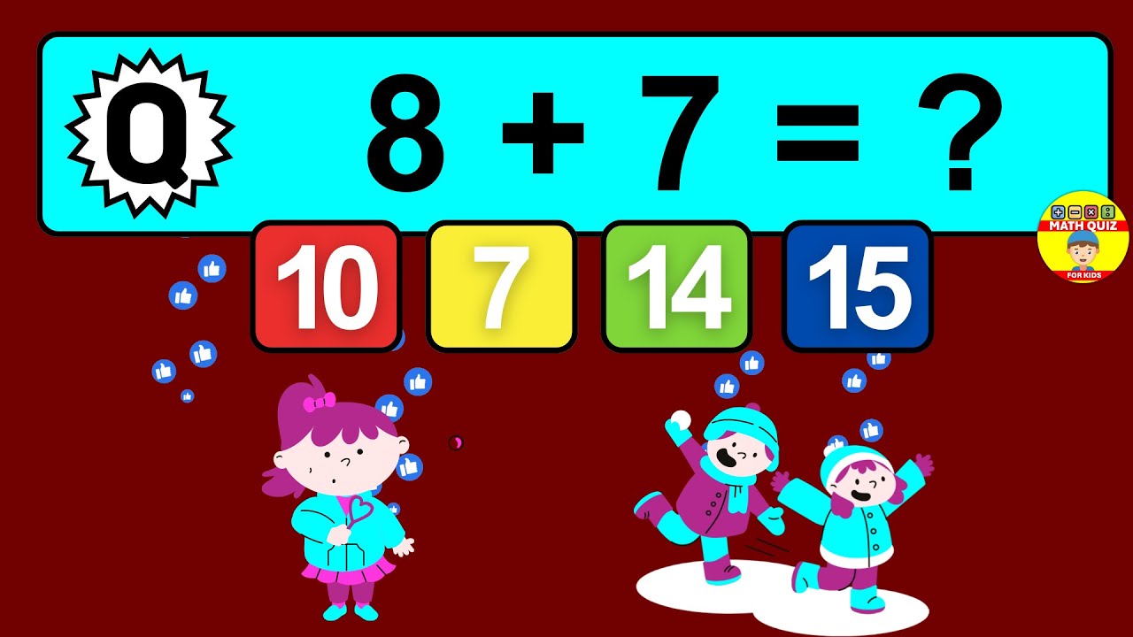 20 Math Quiz for Kids | One Digit Addition Quiz