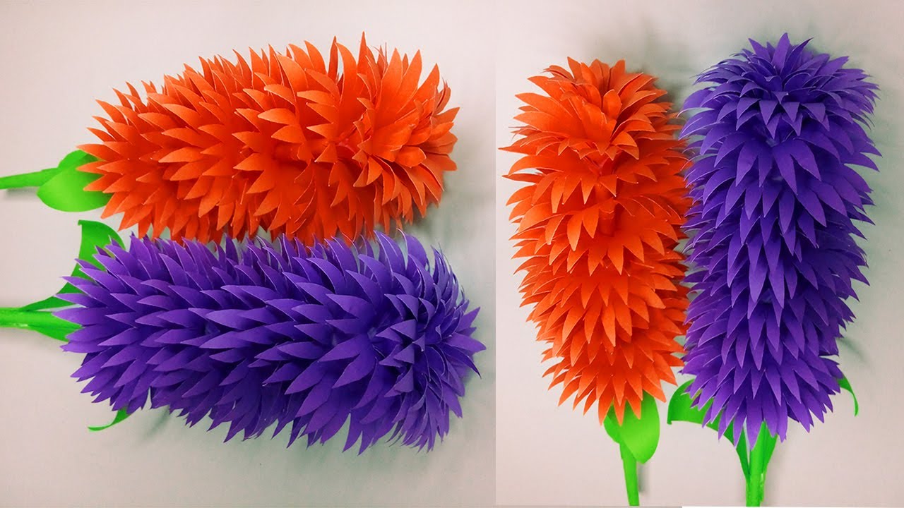 PAPER CRAFT | SIMPLE AND BEAUTIFUL PAPER FLOWER | HOME DECOR | DIY ORIGAMI FLOWERS
