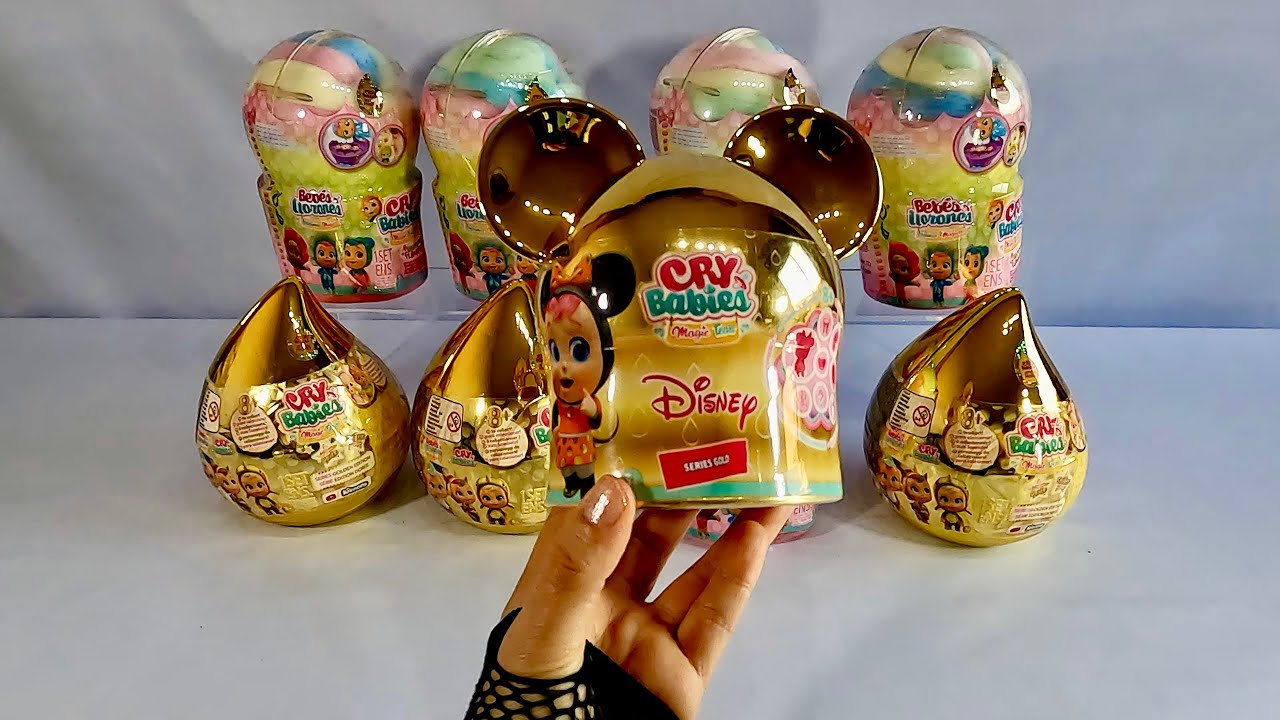 UNBOXING Cry Babies Magic Tears Disney Gold Minnie, Golden and Happy Flowers Surprise Toys ASMR