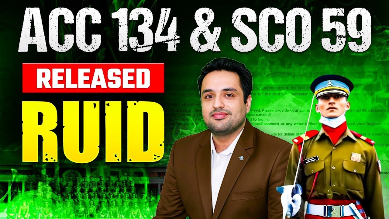 ACC 134 & SCO 59 RUID Released | How To Check ACC 134 & SCO 59 RUID | ACC 134 & SCO 59 Form Dates