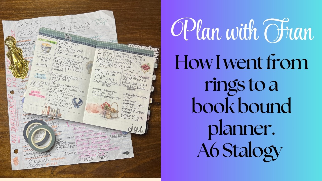 Switching planner systems, Rings planner to Stalogy book, switching planner sizes, planner set up