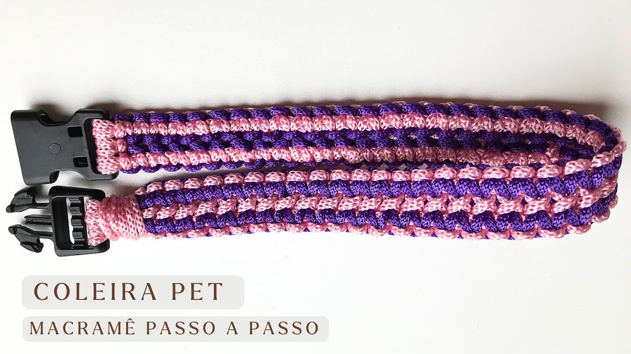 COLEIRA PARA PET EM MACRAMÊ | TUTORIAL PASSO A PASSO | DOG COLLAR DIY | Fê Barreiros