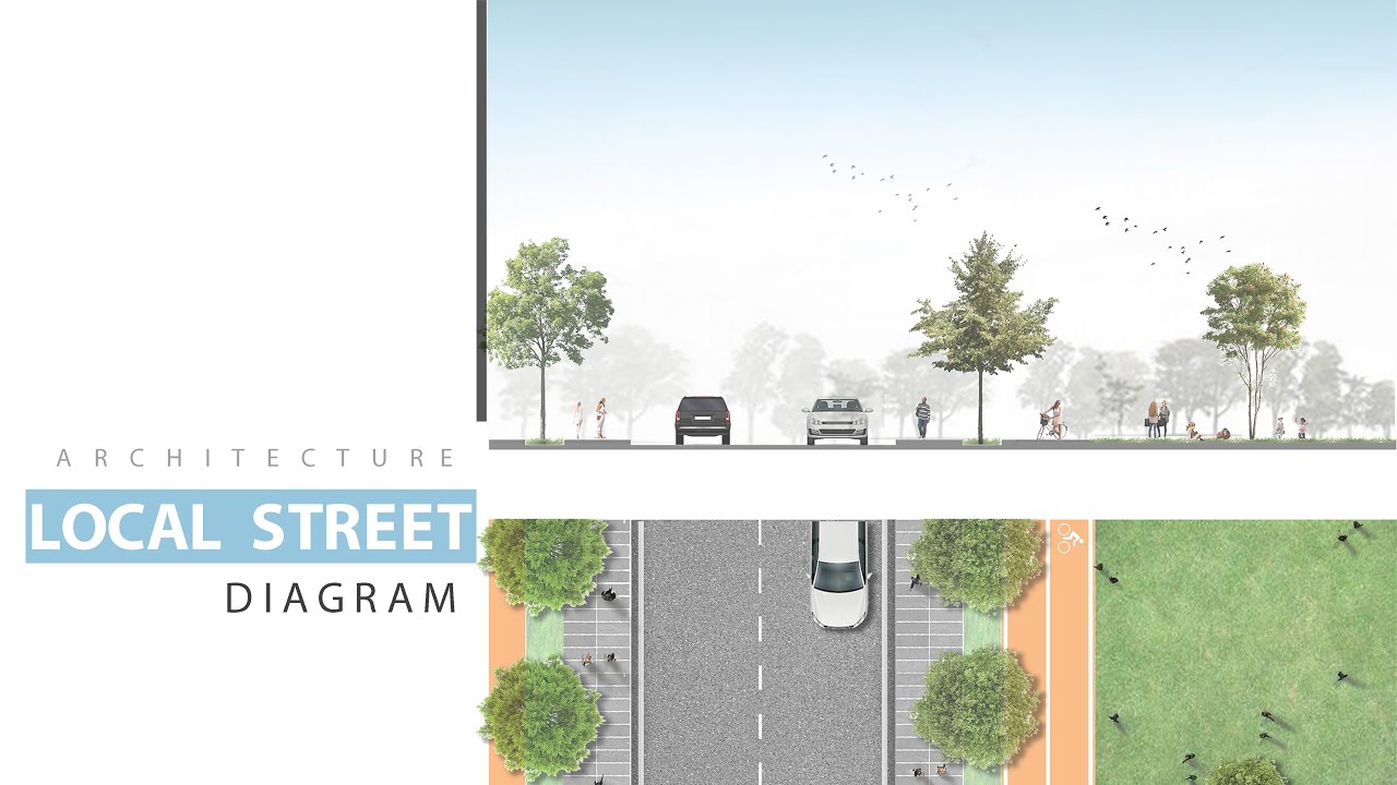 Local street section render in Photoshop.