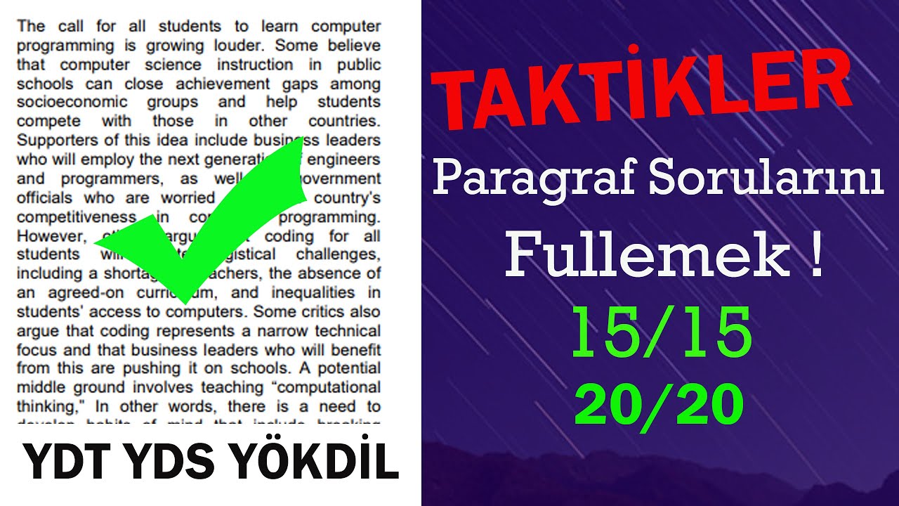 YDT PARAGRAFLARINI FULLE! | Denemeye değer taktikler! #YDT #YDS  #YÖKDİL