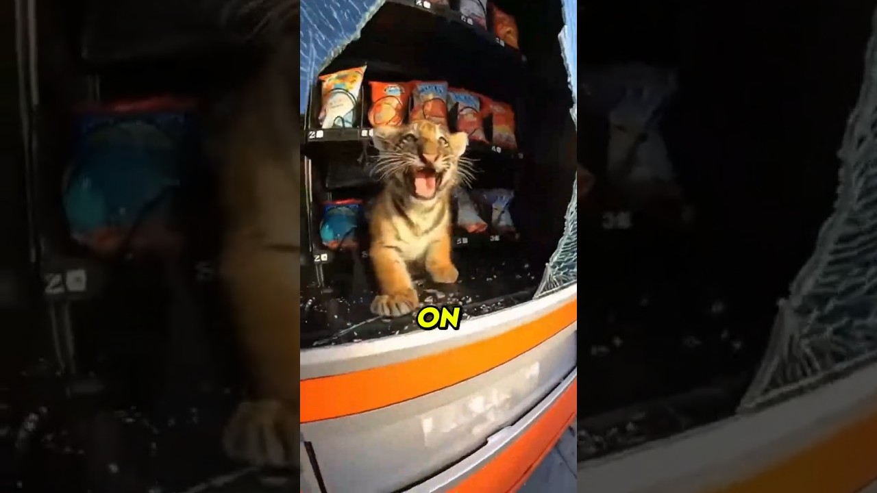😭🚨I Saved A Baby Tiger Stuck In A Vending Machine And Then... 😭🐯#animals #animalrescue