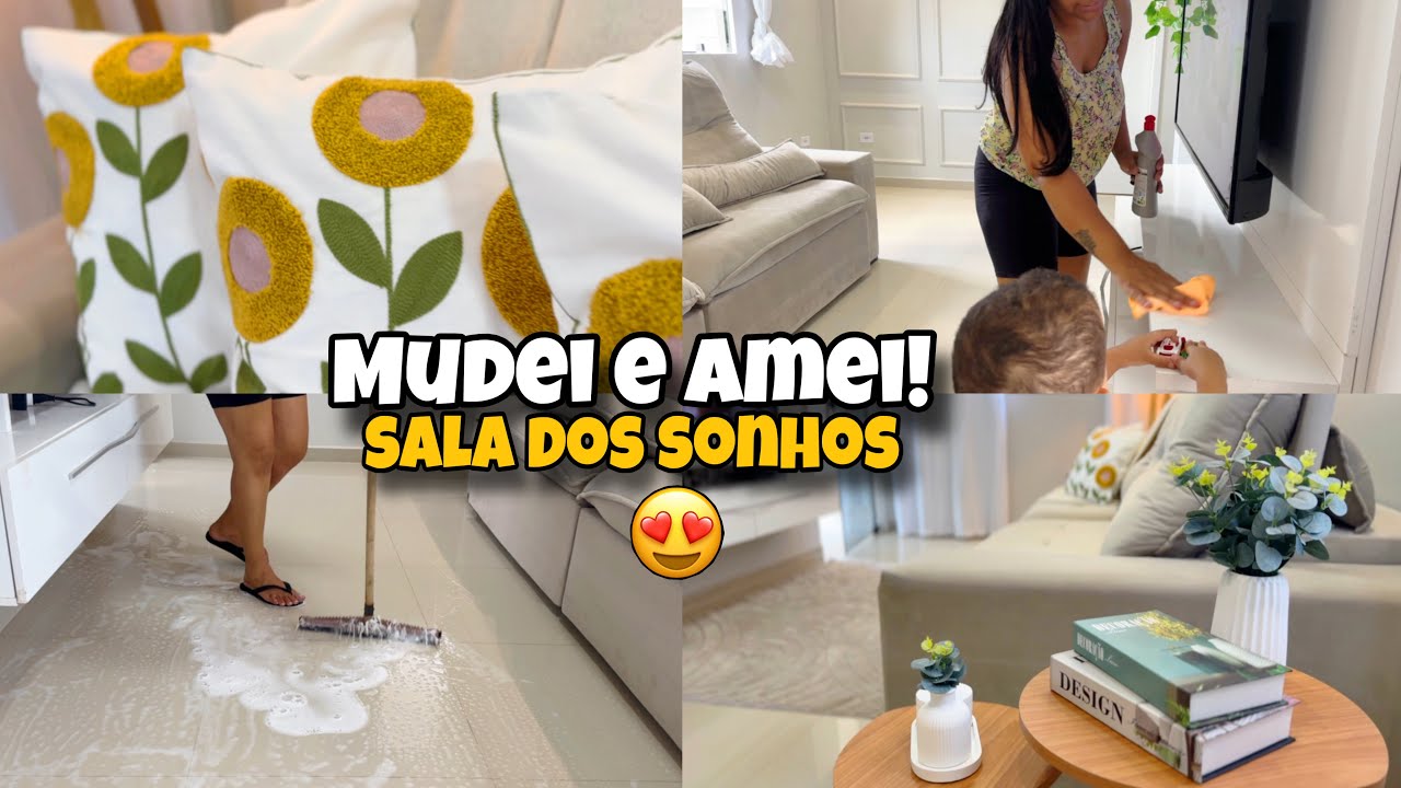 SALA VIROU OUTRA 😱 | NOVA DECORAÇÃO + FAXINA CAPRICHADA✨ 