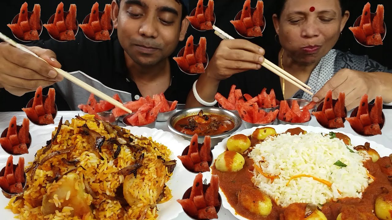 Biryani vs Fried Rice Eating Challenge Mukbang Indian Food