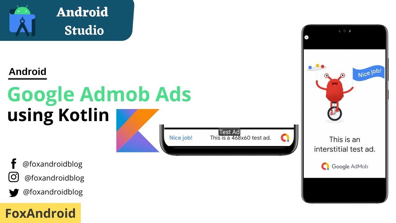 Реализация рекламы Google Admob на Android с использованием Kotlin | Admob Ads Kotlin | Android S...