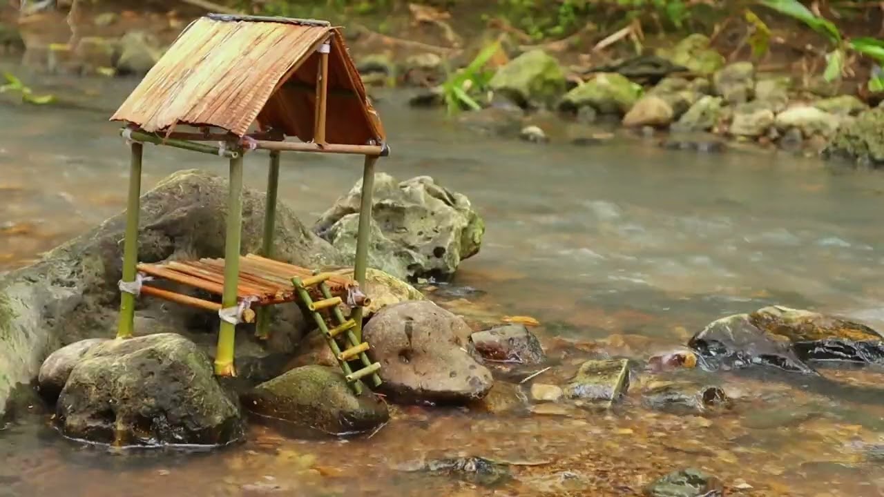 A Small Hut on the Bank of a Quiet Forest River