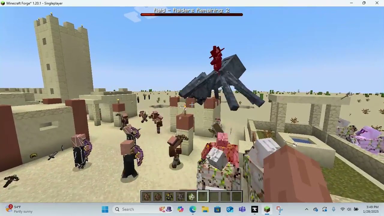 Modded Illager Raid VS Villager Army