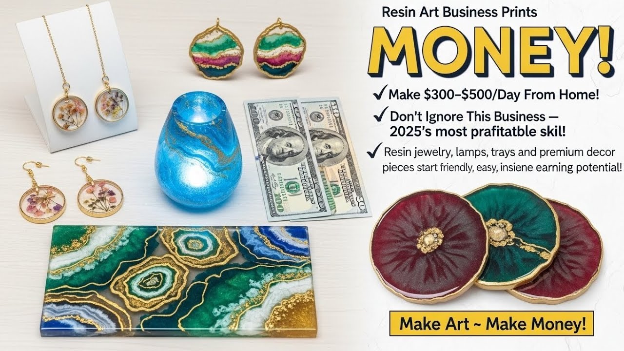 This Small Resin Art Business Can Make You $1,000–$5,000/Month From Home! (Beginner Friendly)