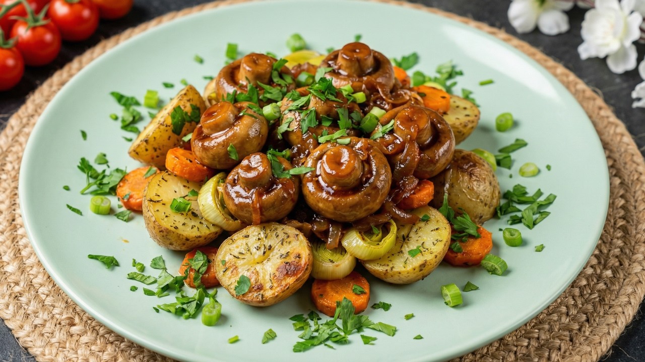 Mushrooms with Garlic & Potatoes — So Tasty You Don’t Need Meat! Simple Homemade Recipe!