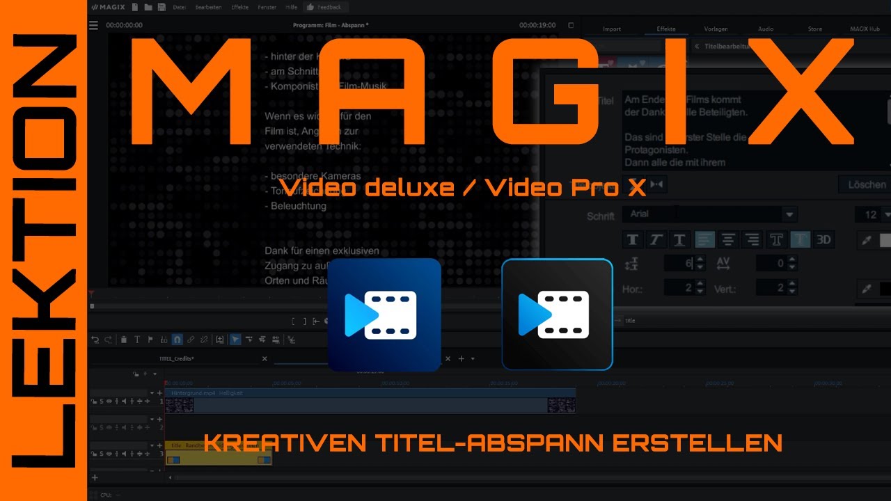 MAGIX Video - Einen Abspanntitel erstellen, formatieren und animieren