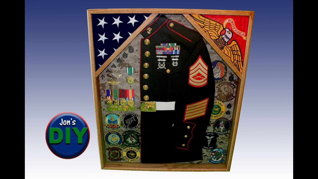 USMC Shadow box with Jacket and Flags / Jon's DIY