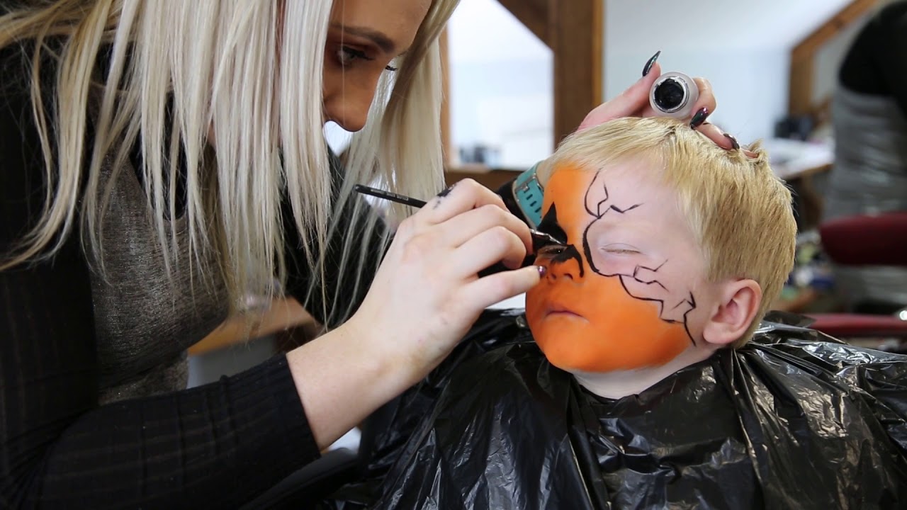 Halloween pumpkin Kids Makeup (Easy) by Tomasina