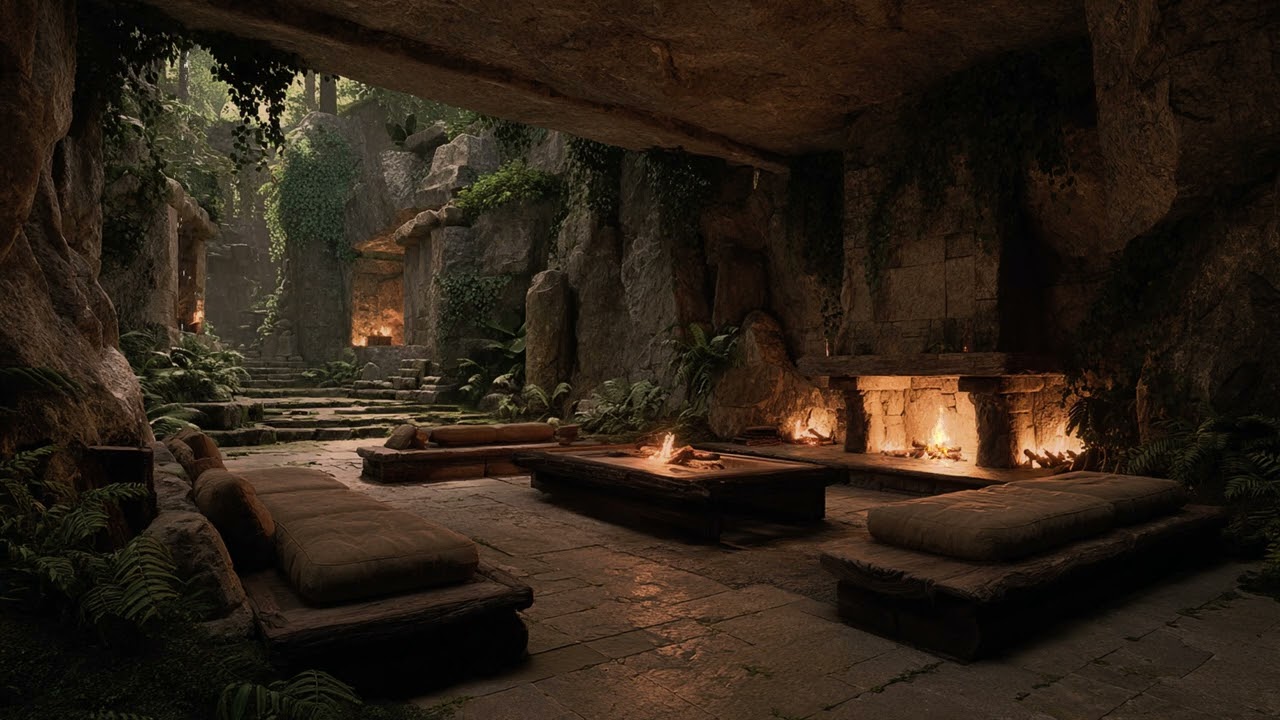 Dark Forest Cave During a Massive Thunderstorm | Relentless Rain Sounds