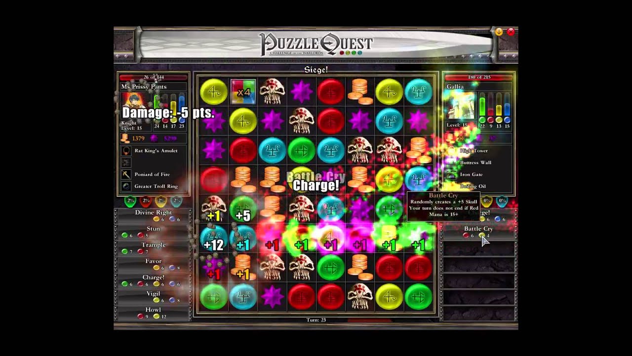 Puzzle Quest: Sieging Cities & Training Mounts