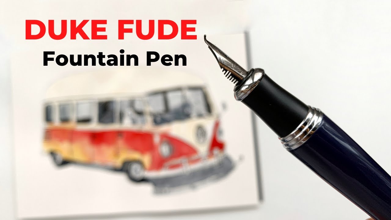 Testing Duke Fude Nib Fountain Pen - Sketching a Van