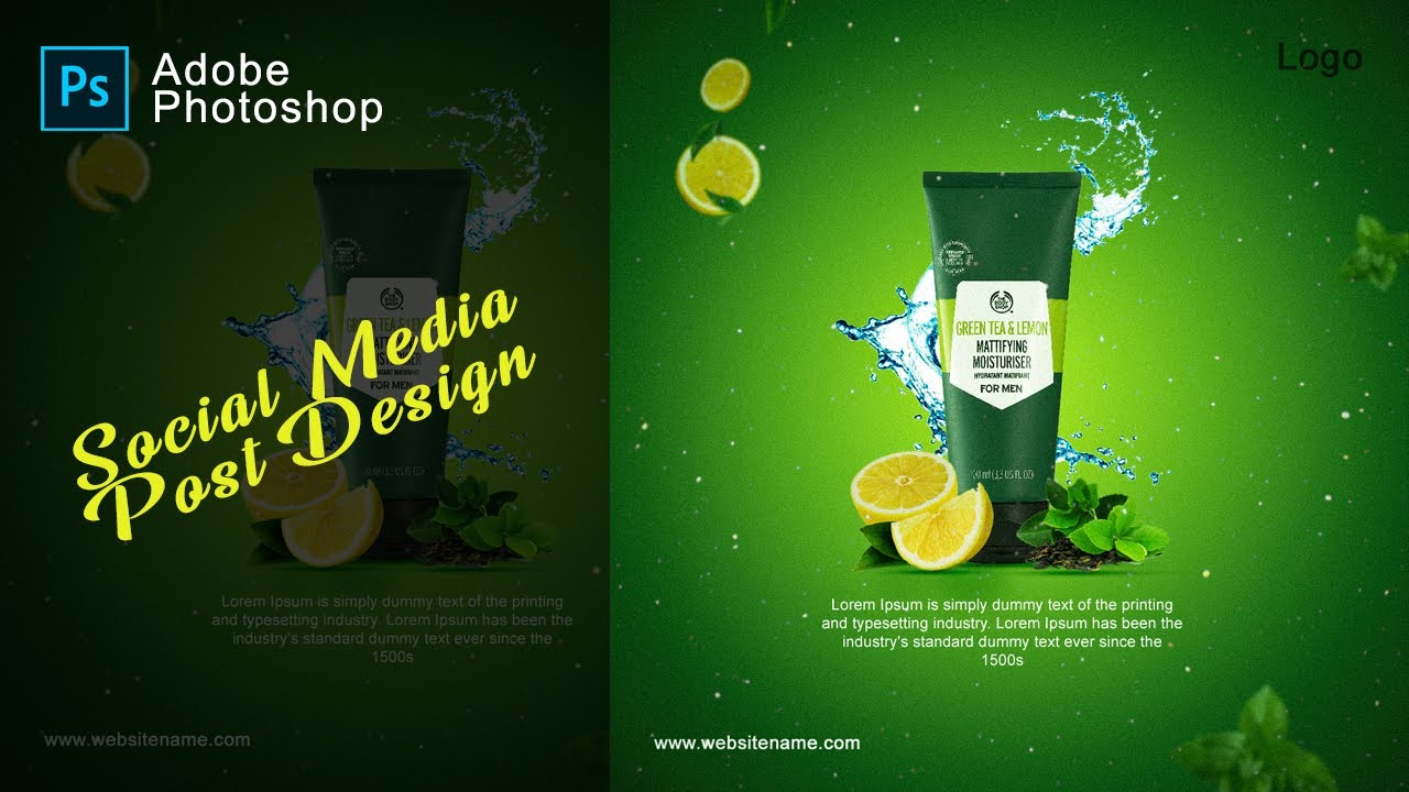 Easy Social Media Product Post Graphic Design - Adobe Photoshop Tutorial - Speed x2