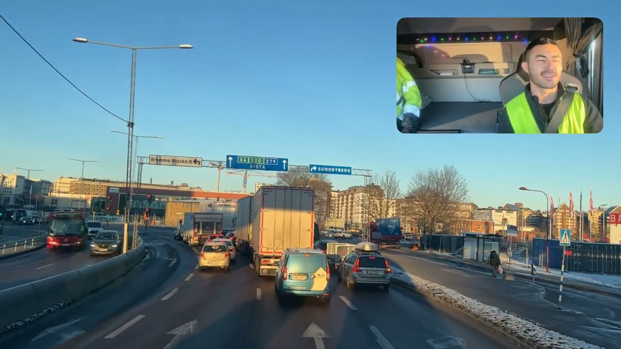 Truck driving Bromma to Upplands Väsby Stockholm Sweden | Köra i Stockholm