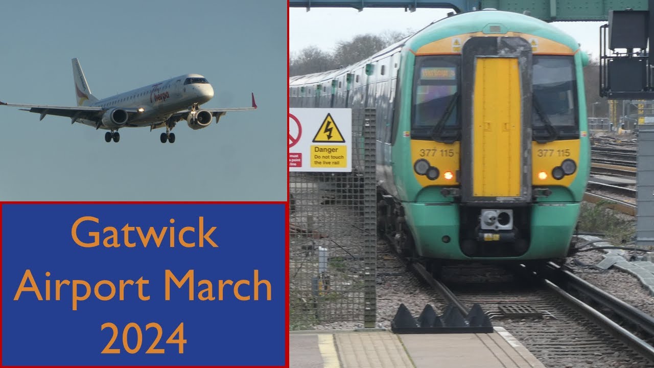 Trains at Gatwick Airport March 2024