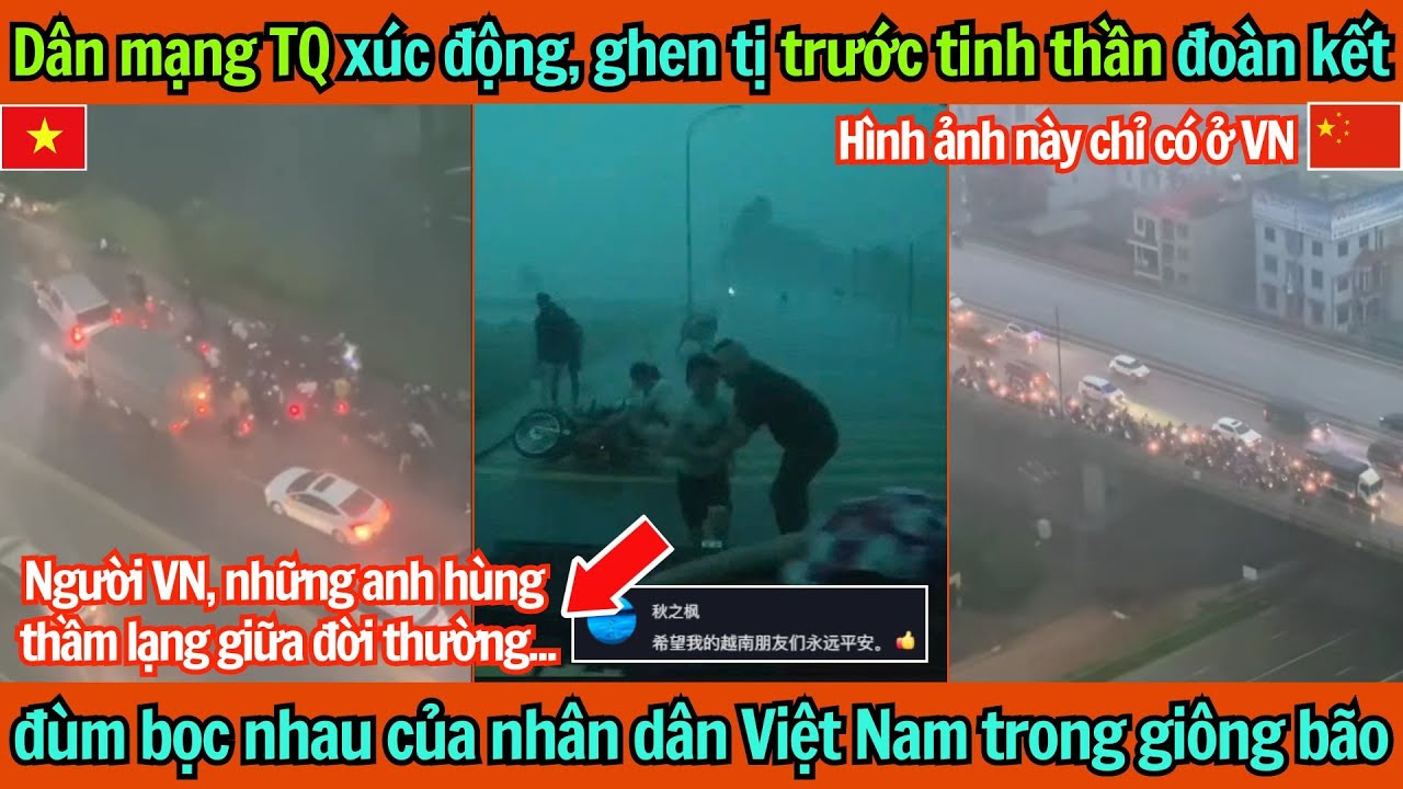 Dân mạng TQ xúc động, ghen tị trước tinh thần đoàn kết đùm bọc nhau của nhân dân VN giữa giông bão