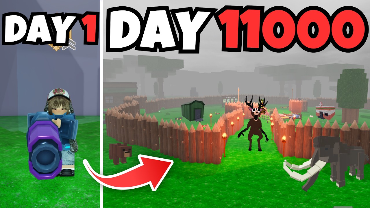 11000 Days to build BEST base in 99 Nights in the forest